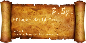 Pfluger Szilárd névjegykártya